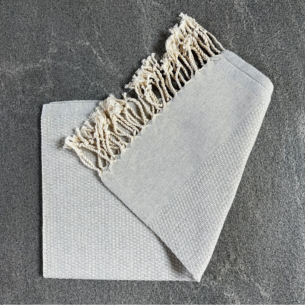 NEW Turkish Peshkir Kitchen Dish Tea Hand Towel Peshtemal 100% Cotton Light Gray